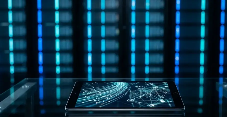Servidores de alta capacidad y conectividad de fibra óptica que respaldan las operaciones logísticas internacionales desde Uruguay.