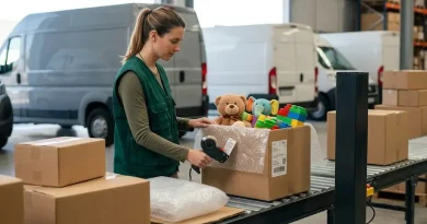 Proceso de embalaje y distribución logística para comprar juguetes en Uruguay con despacho a domicilio.