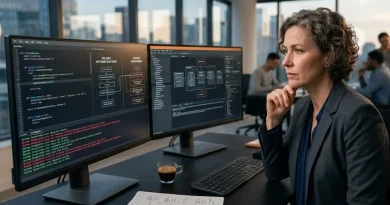 Un equipo de programadores frustrados al descubrir los límites de los copilotos de IA comerciales para integrar sistemas complejos.