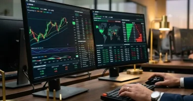 Inversor analizando gráficos de divisas bajo un entorno regulado.